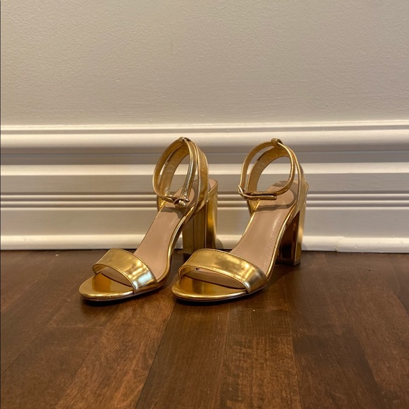 SANDRO Gold Heeled Sandals - Picture 2 of 8